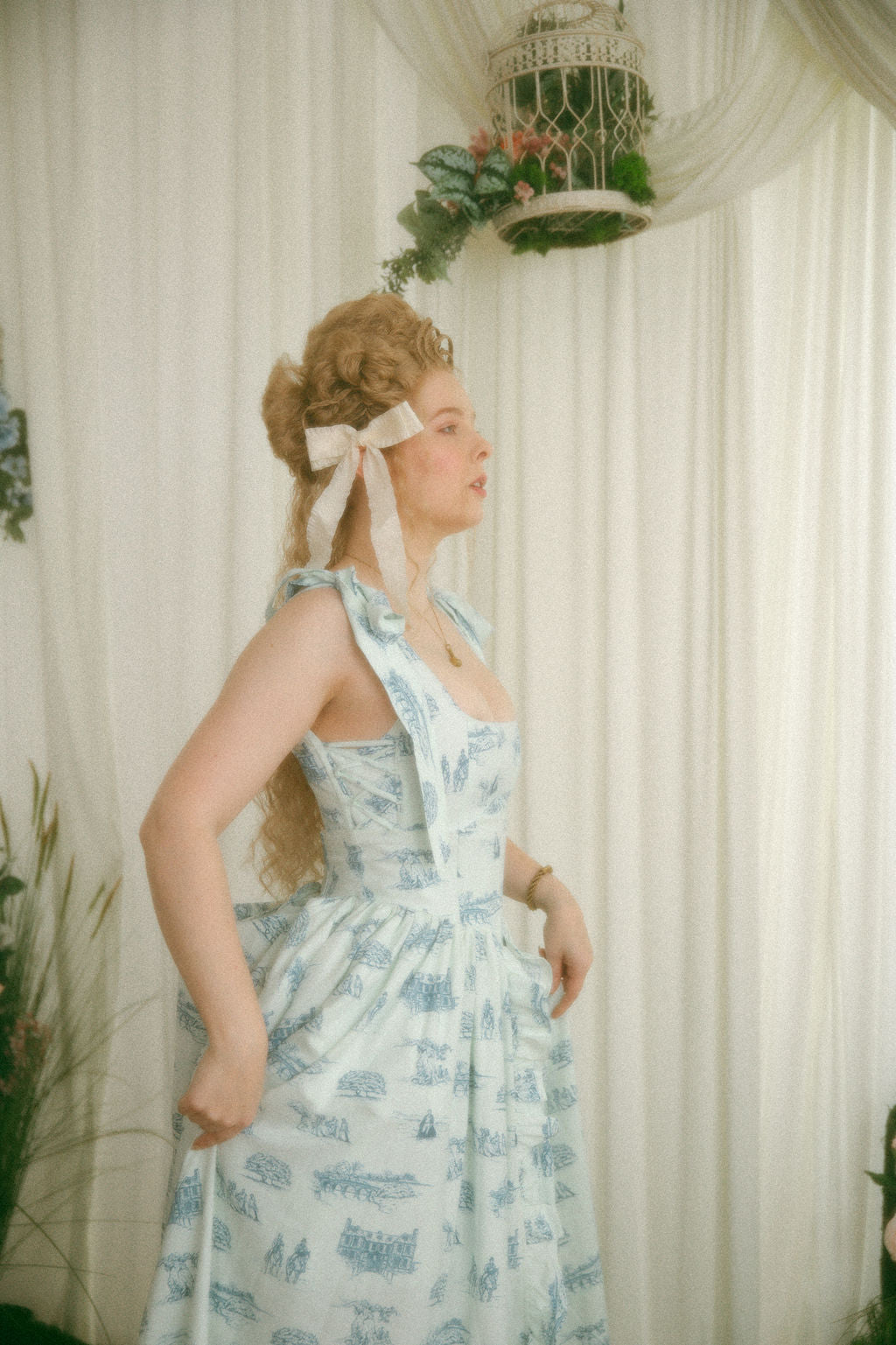 Blue Toile Antoinette Overskirt - Pride & Prejudice Collection