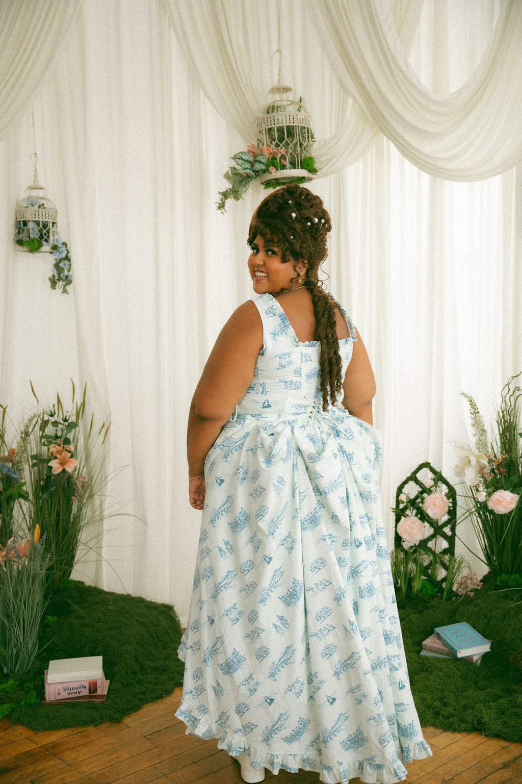 Blue Toile Antoinette Overskirt - Pride & Prejudice Collection