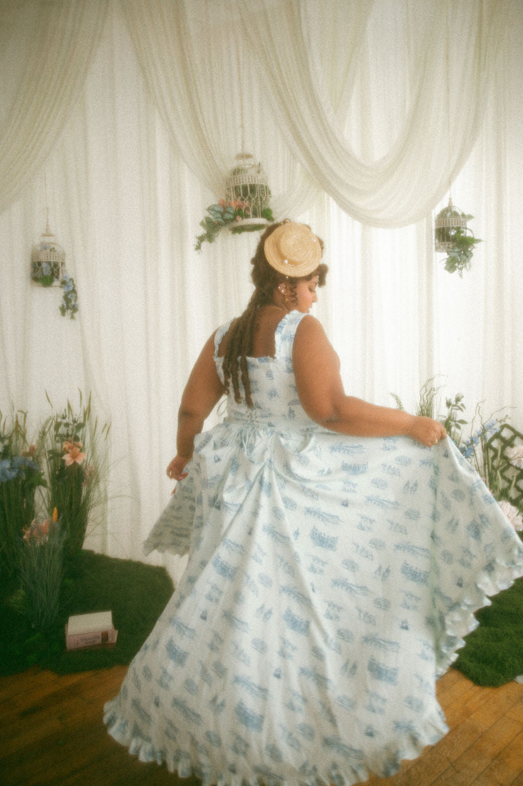 Blue Toile Antoinette Overskirt - Pride & Prejudice Collection