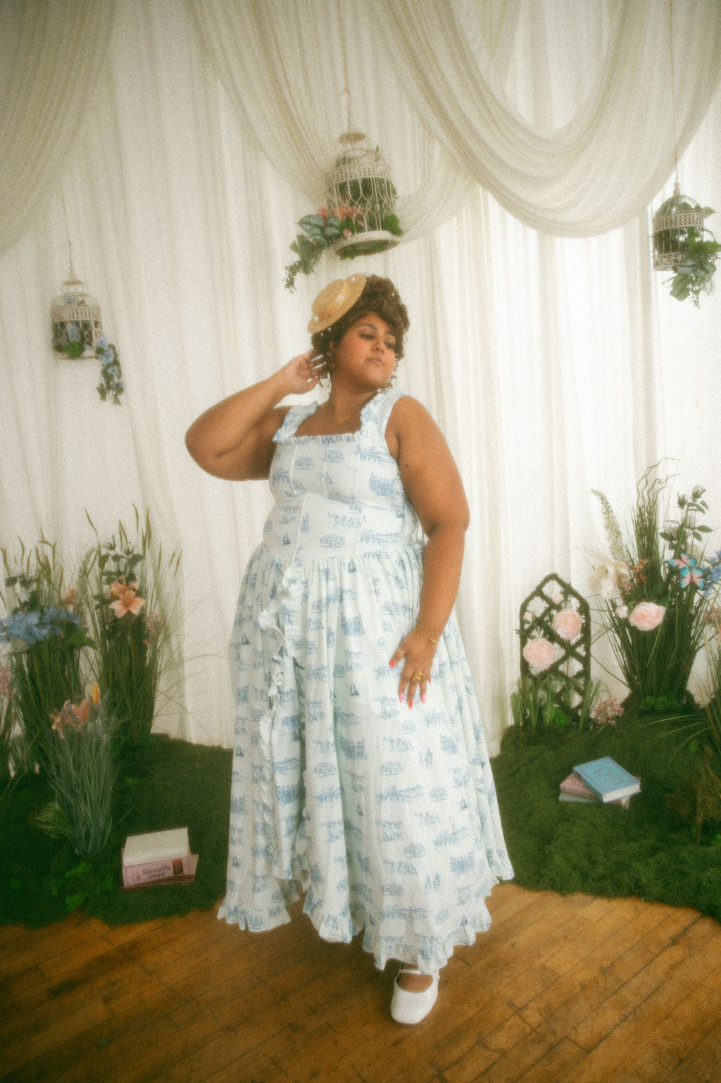 Blue Toile Antoinette Overskirt - Pride & Prejudice Collection