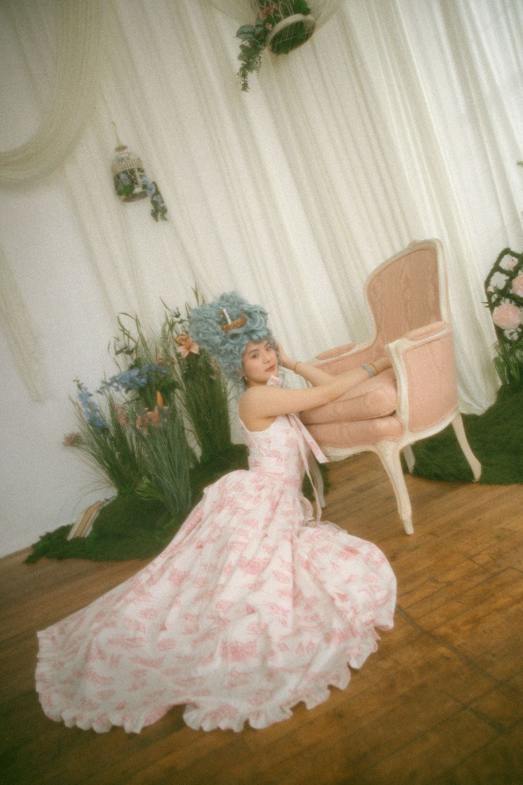 Pink Toile Antoinette Overskirt - Pride & Prejudice Collection