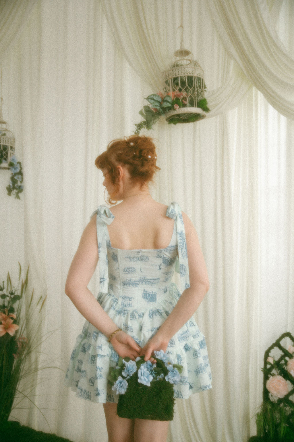 Blue Toile Diana Mini Dress - Pride & Prejudice Collection