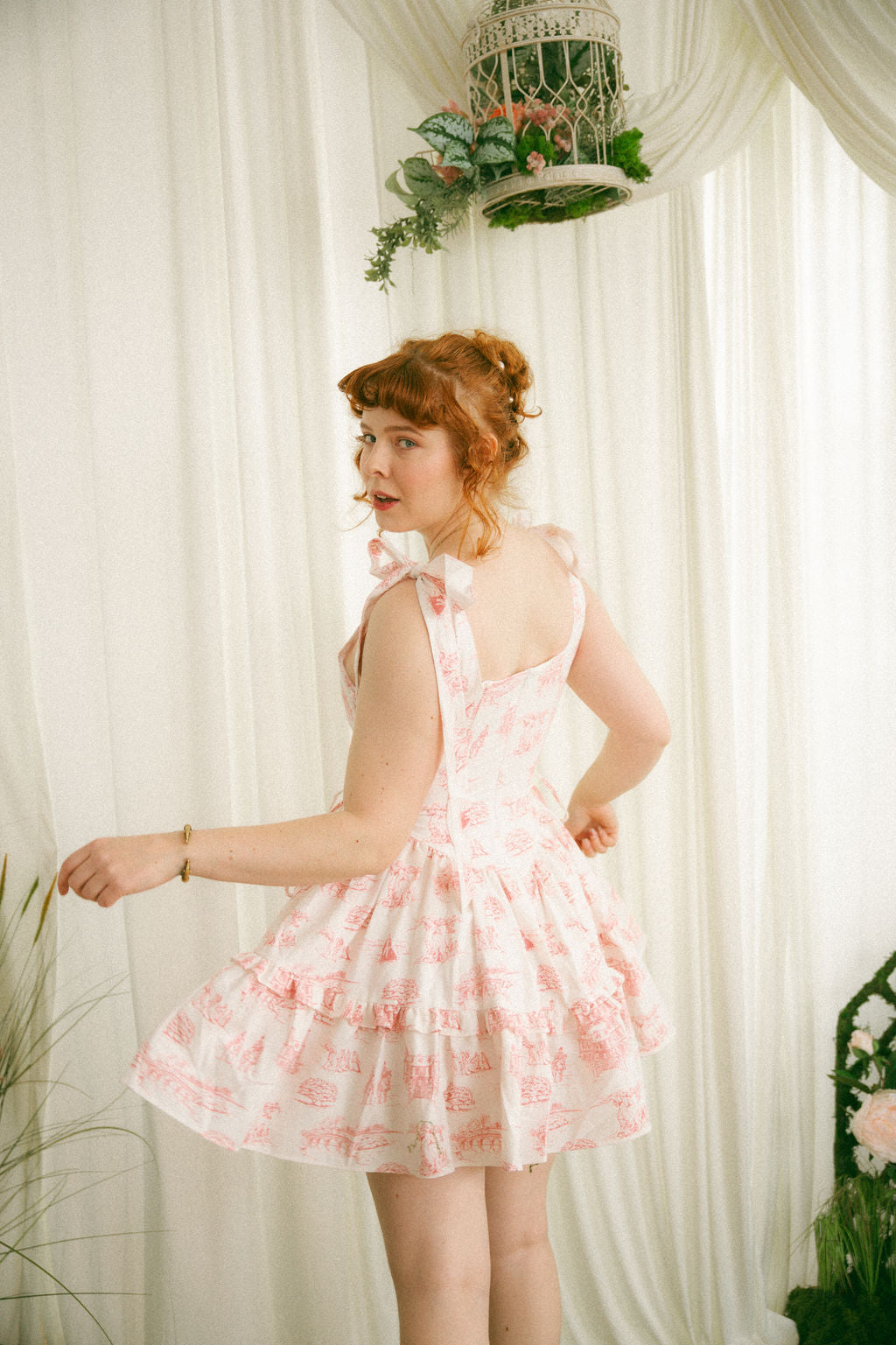 Pink Toile Diana Mini Dress - Pride & Prejudice Collection