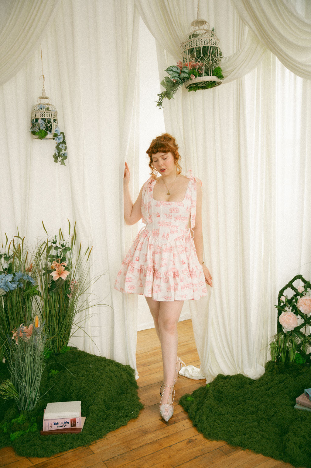 Pink Toile Diana Mini Dress - Pride & Prejudice Collection