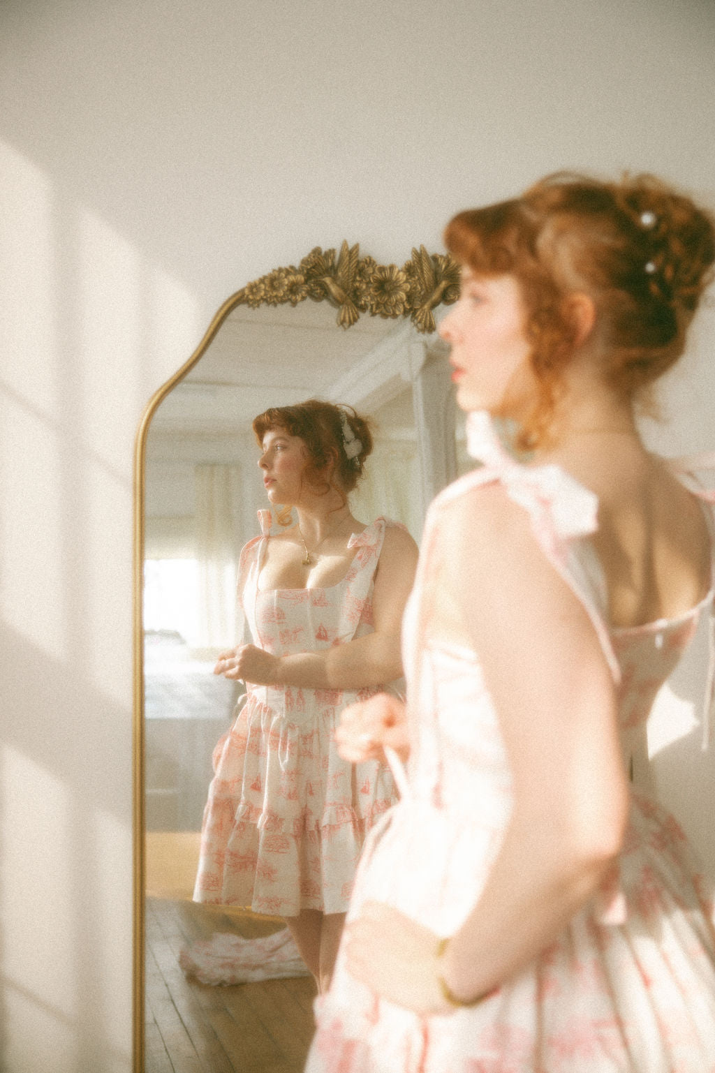 Pink Toile Diana Mini Dress - Pride & Prejudice Collection