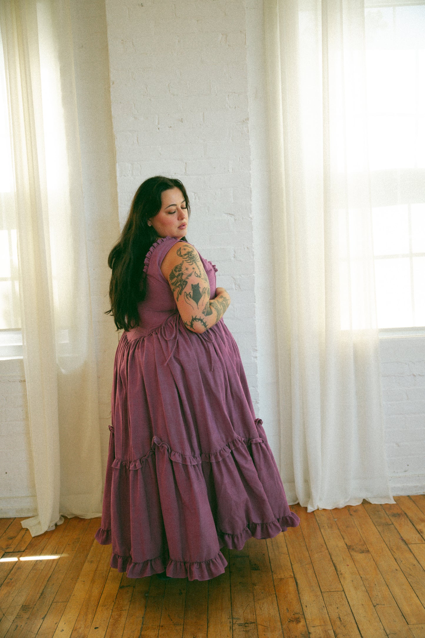 Hand Dyed Toile Carmilla Dress - Allium
