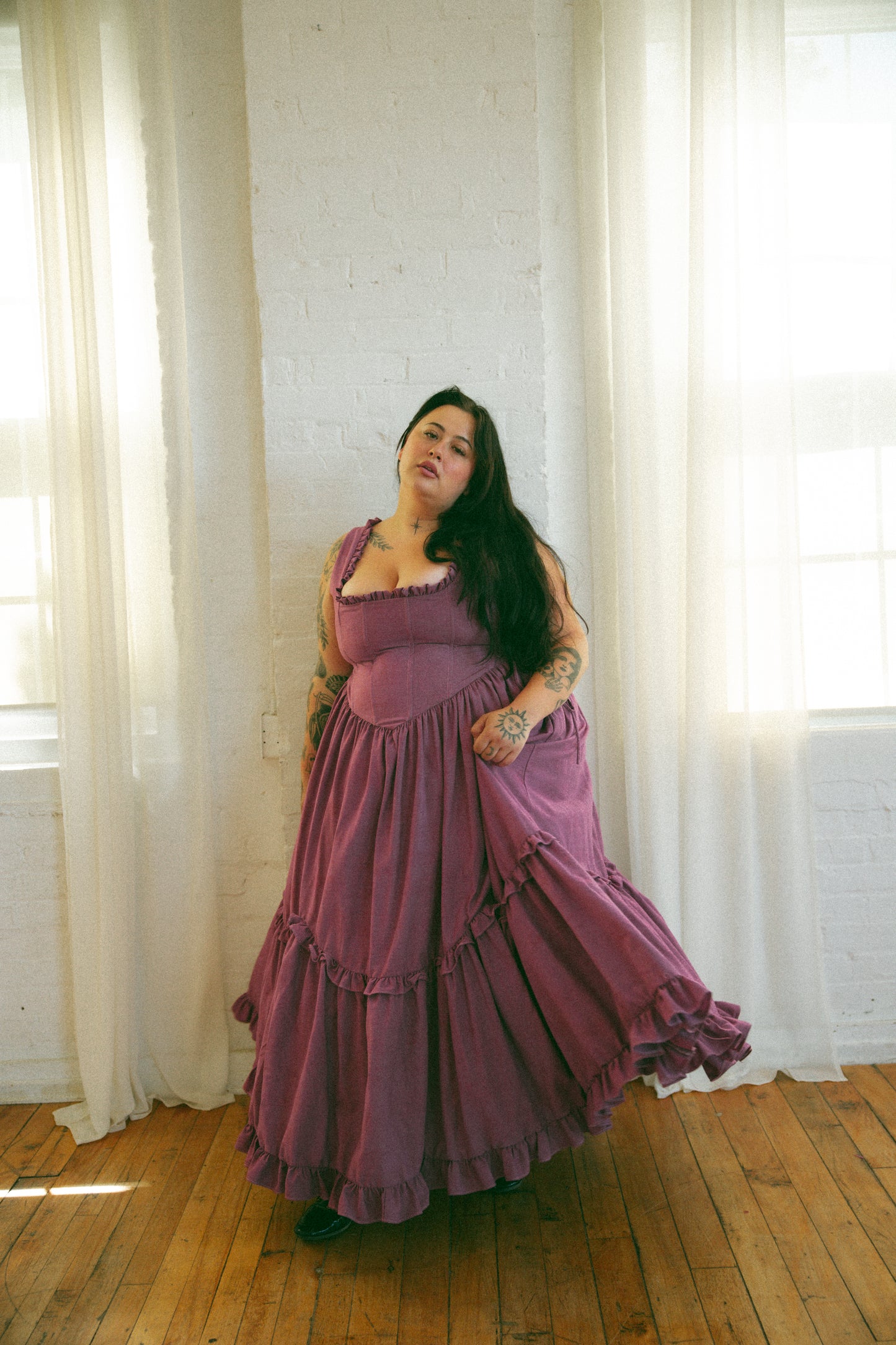 Hand Dyed Toile Carmilla Dress - Allium