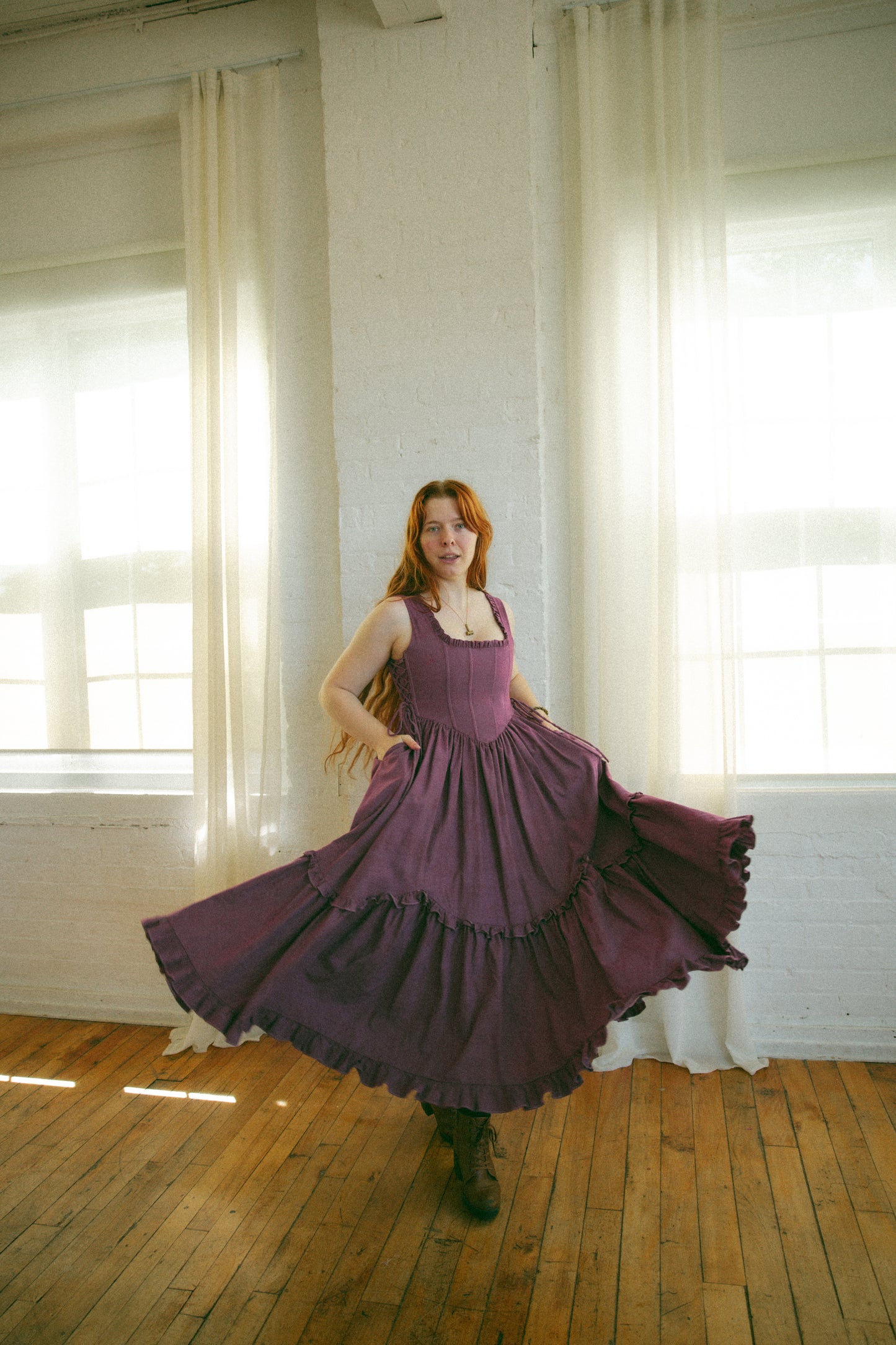 Hand Dyed Toile Carmilla Dress - Allium