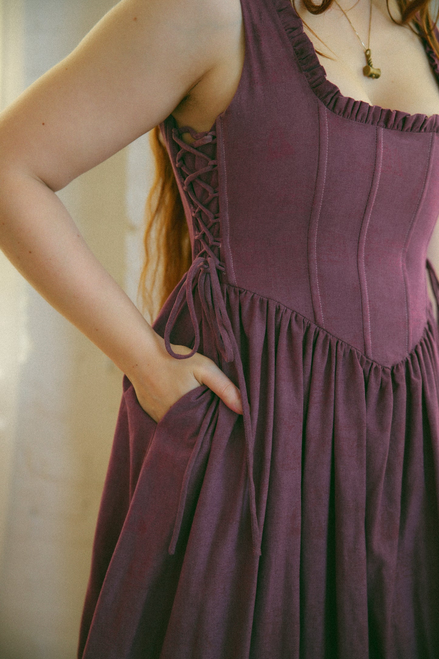 Hand Dyed Toile Carmilla Dress - Allium