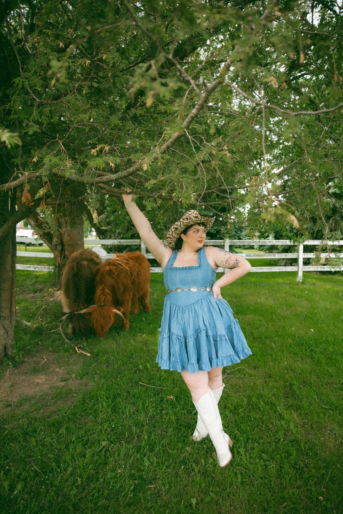 Denim Carmilla Mini Dress - Light Wash