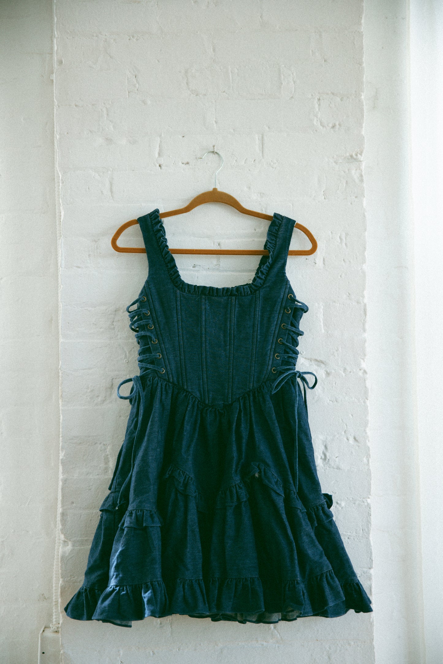 Denim Carmilla Mini Dress - Dark Wash