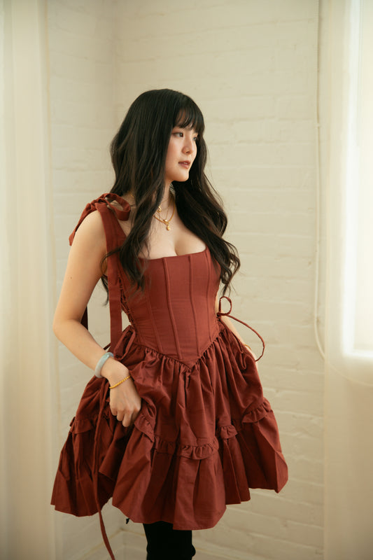 Diana Mini Dress Burnt Umber - Season of the Sorceress - November Pre-Order