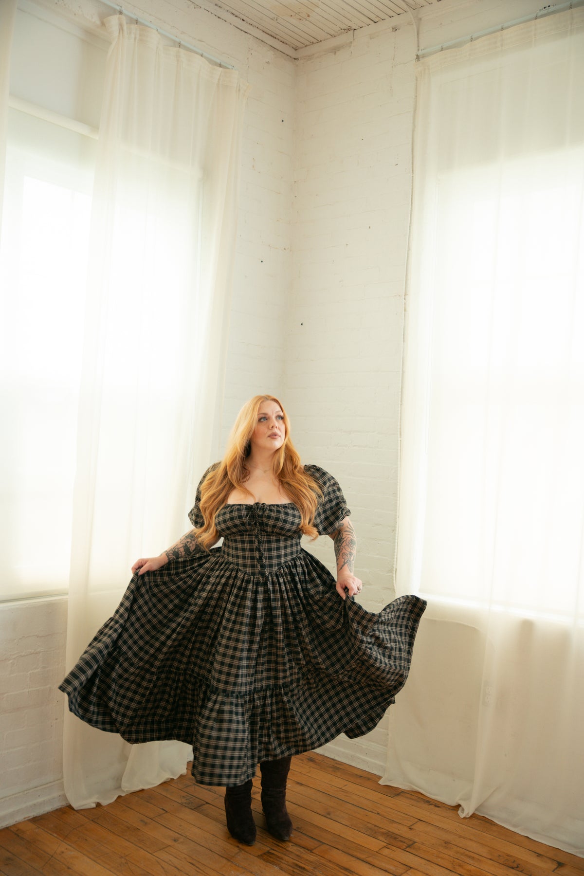 Eira Short Sleeve Salem Plaid - Season of the Sorceress - November Pre-Order