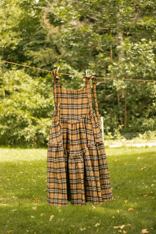 Wheat Plaid Diana Dress - Autumn Whimsy